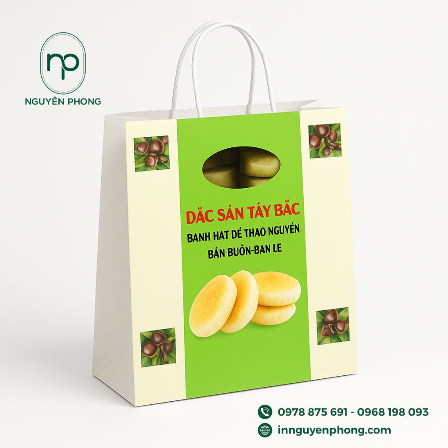 In Túi Giấy Đựng Bánh Hạt Dẻ